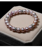 Freshwater Pearl Bracelet Rhinestone Charm Baroque Potato Pearl Bangle