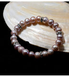 Freshwater Pearl Bracelet Rhinestone Charm Baroque Potato Pearl Bangle