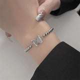 Frosted Butterfly Bracelet - Steel & Beaded Niche Sense