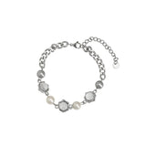 Moonstone Pearl Stitching Bracelets For Women Minimalist Titanium Steel Bracelet