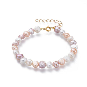 Baroque Pink Pearl Beaded Bracelet for Women