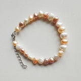 Baroque Pink Pearl Beaded Bracelet for Women