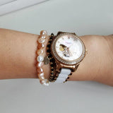 Baroque Pink Pearl Beaded Bracelet for Women