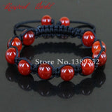 Carnelian Beads Macrame Bracelet Adjustable Red Gems Bangle