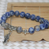 Dalmation Stone Round Beads Bracelet Vintage Jewelry