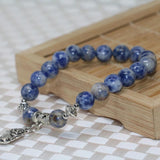Dalmation Stone Round Beads Bracelet Vintage Jewelry