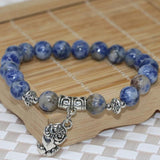 Dalmation Stone Round Beads Bracelet Vintage Jewelry