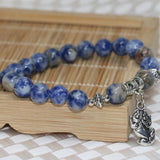 Dalmation Stone Round Beads Bracelet Vintage Jewelry