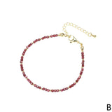 2mm Semi-precious Stone Bead Bracelet with Copper Metal Beads