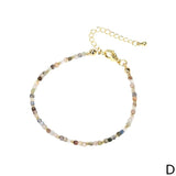 2mm Semi-precious Stone Bead Bracelet with Copper Metal Beads
