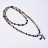 Tibetan Smoking Quartz Stone Buddha Bracelet Men Jewelry
