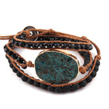 Crystal Long Stone Wrap Bracelet 3 Wraps Women