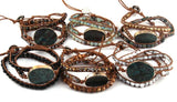 Crystal Long Stone Wrap Bracelet 3 Wraps Women