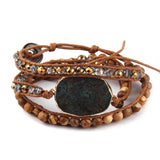 Crystal Long Stone Wrap Bracelet 3 Wraps Women
