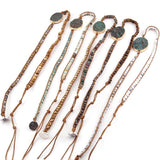 Crystal Long Stone Wrap Bracelet 3 Wraps Women