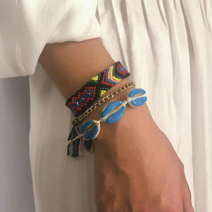 Boho Style Embossed Chain Layered Bracelet