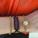 Boho Style Embossed Chain Layered Bracelet