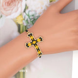Boho Cross Geometric Adjustable Rice Bead Bracelet