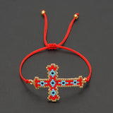 Boho Cross Geometric Adjustable Rice Bead Bracelet