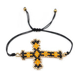 Boho Cross Geometric Adjustable Rice Bead Bracelet