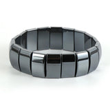 Men Hematite Tube Beaded Stretch Bracelet Healing Gemstone Jewelry