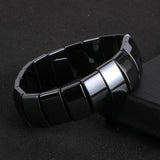 Men Hematite Tube Beaded Stretch Bracelet Healing Gemstone Jewelry