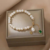 French Vintage Natural Pearl Bracelet for Women Adjustable Charm Jewelry