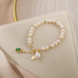 French Vintage Natural Pearl Bracelet for Women Adjustable Charm Jewelry