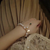 French Vintage Natural Pearl Bracelet for Women Adjustable Charm Jewelry