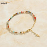 Plated Lady Charms bracelet with Natural Stone Necklace