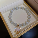 Opal Bracelet Ball Pingan Lock for Women Girl Birthday Gift