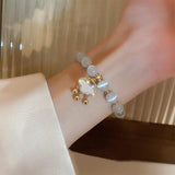 Opal Bracelet Ball Pingan Lock for Women Girl Birthday Gift