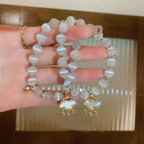 Opal Bracelet Ball Pingan Lock for Women Girl Birthday Gift