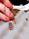 Zircon Lock Charm Bracelet Flash Set for Couples