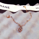 Zircon Lock Charm Bracelet Flash Set for Couples