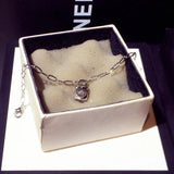 Zircon Lock Charm Bracelet Flash Set for Couples