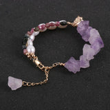 Amethysts Freshwater Pearls Tourmaline Beaded Bracelet