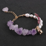 Amethysts Freshwater Pearls Tourmaline Beaded Bracelet