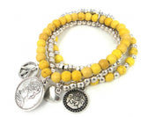 Peace Heart Princess Charm Stone Bracelet Women Elastic
