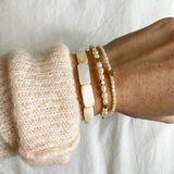 Fine Jewelry Bracelet with Natural Pearl and Stone Pendant