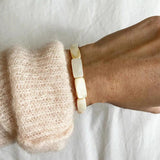 Fine Jewelry Bracelet with Natural Pearl and Stone Pendant