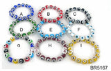 10mm Light Lucky Evil Eye Glass Bracelet for Women Size 10