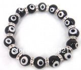 10mm Light Lucky Evil Eye Glass Bracelet for Women Size 10