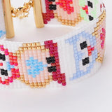 Rice Bead Bracelet Owl Love Pattern Personalized Hand Knit Bohemian