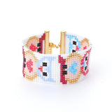 Rice Bead Bracelet Owl Love Pattern Personalized Hand Knit Bohemian