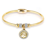 Tree of Life Charm Bracelet Stainless Steel Snake Chain Jewelry Gift