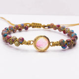 2021 Stone Wrap Bracelets Amethysts Opal Braided Bangle Bohemian Jewellery