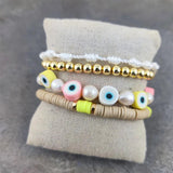 Freshwater Pearl Heishi Eye Bracelet for Girl