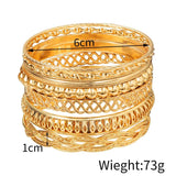 7Pcs Metal Bangles Set Boho Bracelets Punk Jewelry Gift