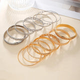 7Pcs Metal Bangles Set Boho Bracelets Punk Jewelry Gift